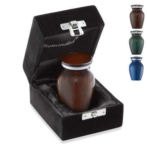Small Keepsake Cremation Urn for Human Ashes with Velvet Case